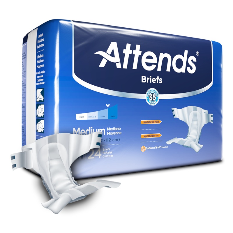 Attends DermaDry Briefs, Various Sizes