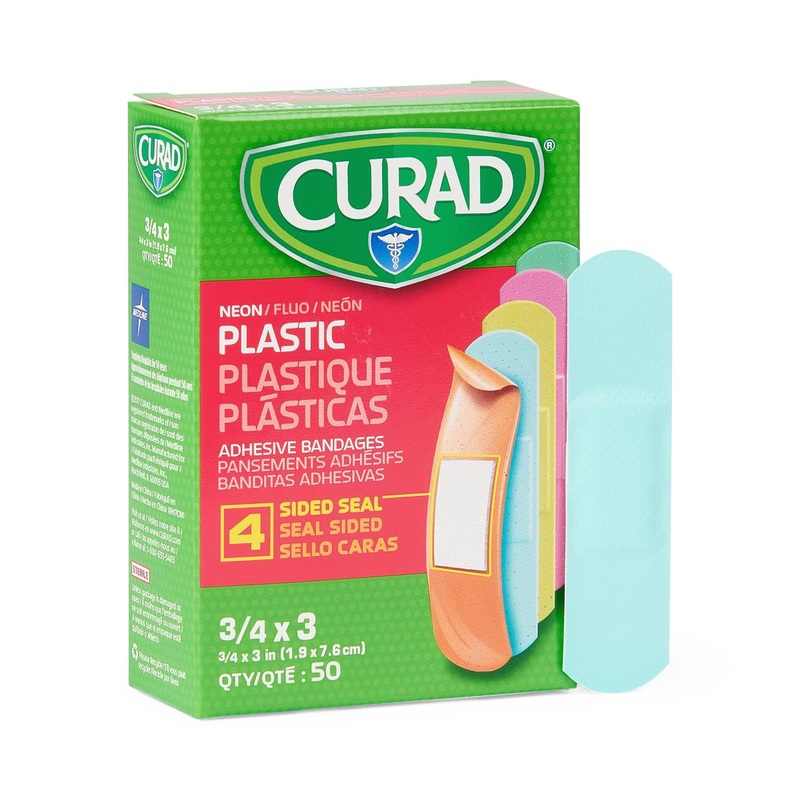 Curad Neon Adhesive Bandages|Box of 50|Case of 24 Boxes
