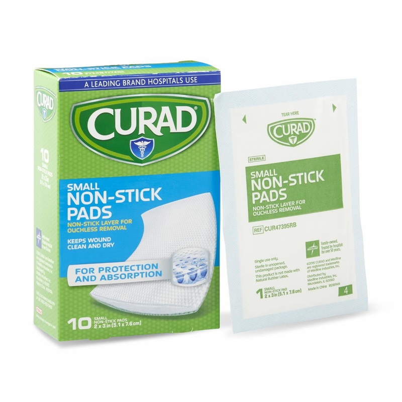 CURAD Non-Stick Pads, 3x 4 and 2×3