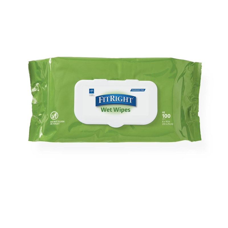 FitRight Aloe Personal Cleansing Wipes, 8 x 10 – Fragrance-Free