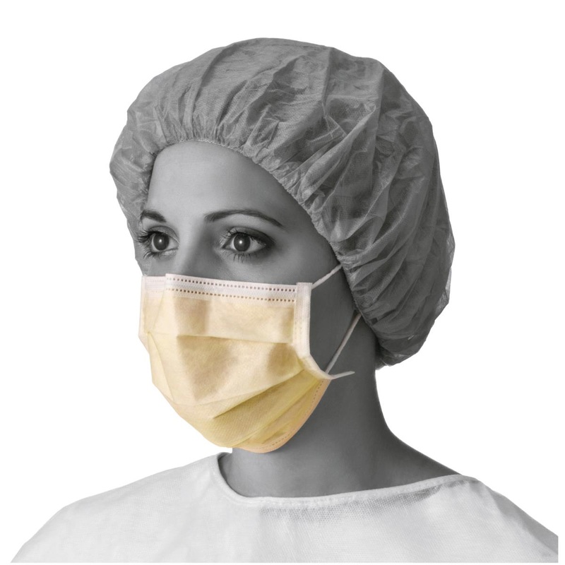 Isolation Face Mask with Earloops, Yellow (box of 50)