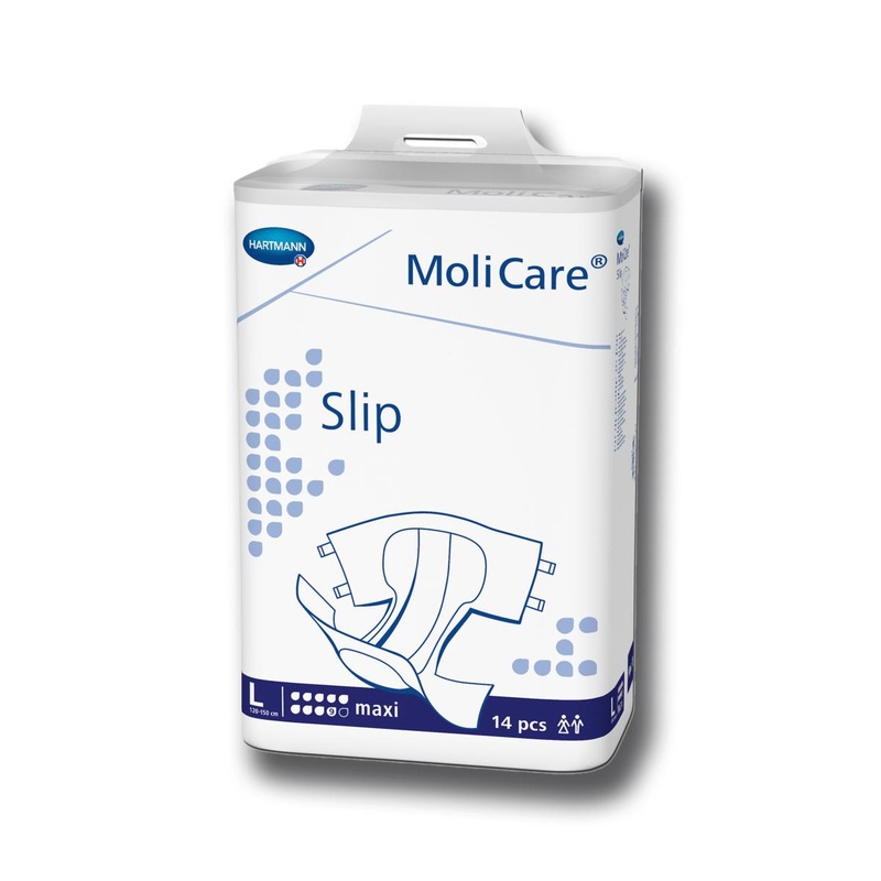 MoliCare Slip Maxi Brief|Small fits 20″-31″ Waist – 42/Case|Medium fits 27″-47″ Waist – 56/Case|Large fits 47″-59″ Waist – 56/Case