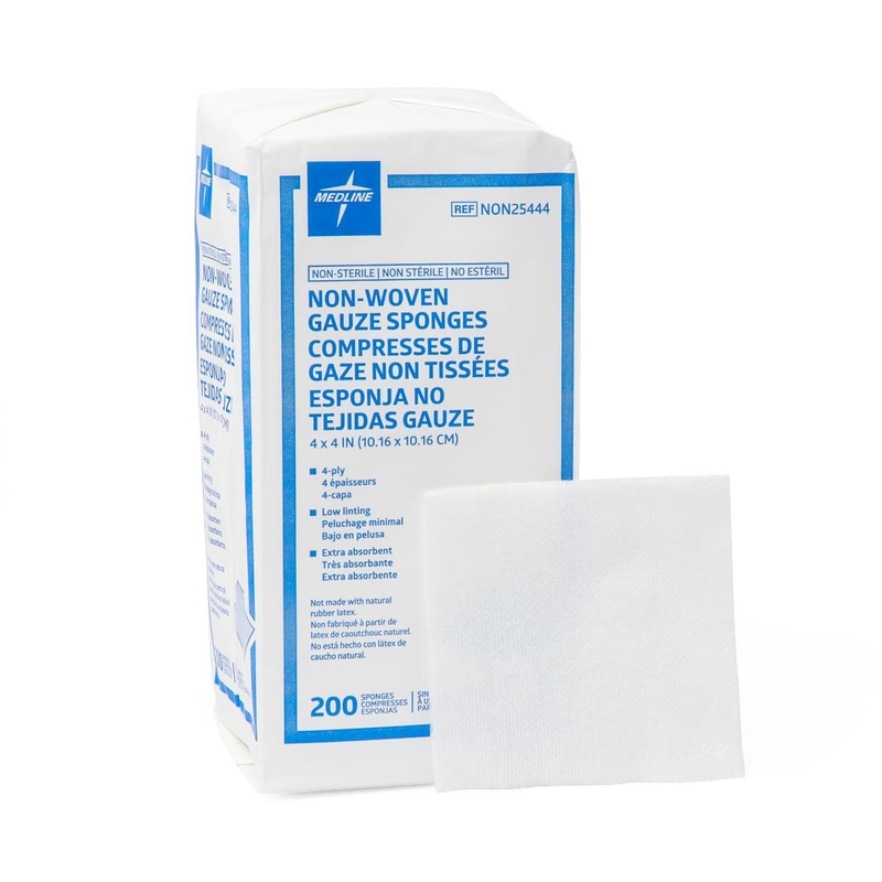 Non-Sterile Non-Woven Gauze, Various Sizes Box of 200