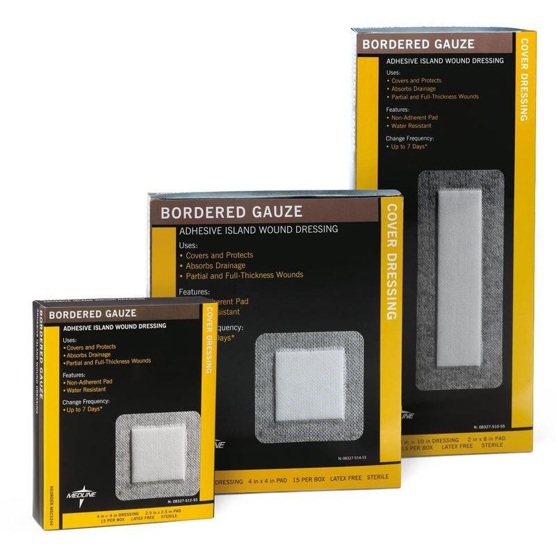 Sterile Bordered Gauze Adhesive Island Wound Dressing- Various sizes (box of 15)