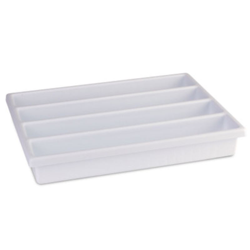 Four Long Compartment Cart Drawer Organizer