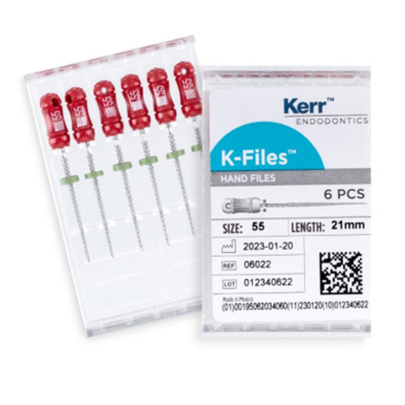 Kerr K-Files 21mm Size 55 Red 6/Pack