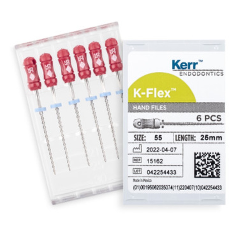 Kerr K-Flex Files 25mm Size 55 Red 6/Pack