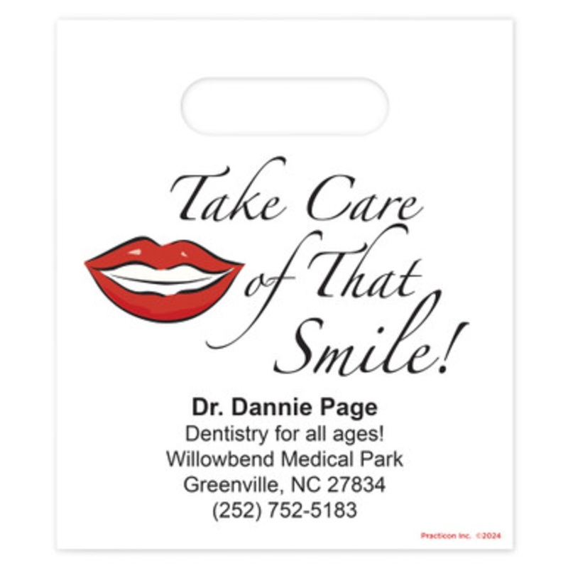 7  x 9 Take Care Smile Personalized Bags 500/Pack