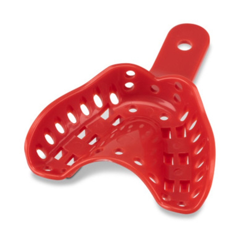 Excellent-Lock Disposable Ortho Impression Trays Pedo Small (Red) Upper 50/Pack