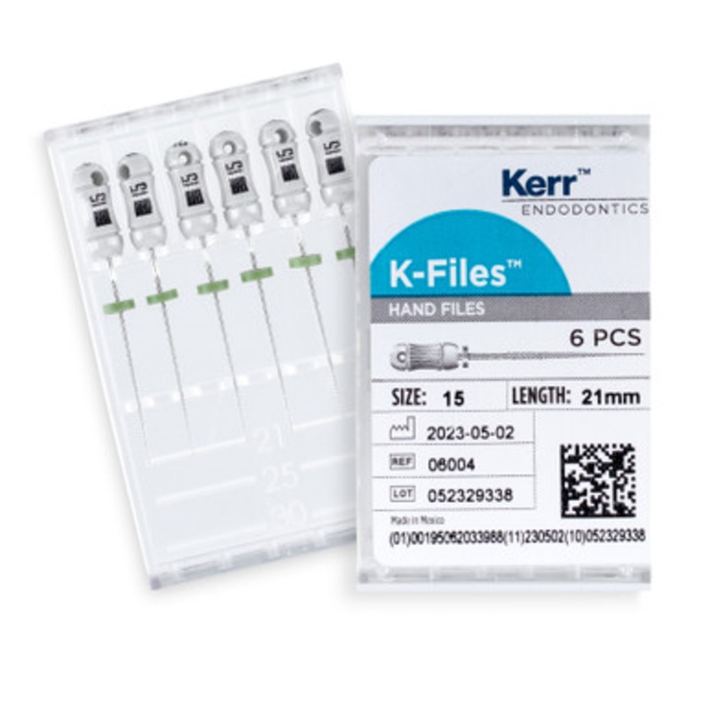 Kerr K-Files 21mm Size 15 White 6/Pack