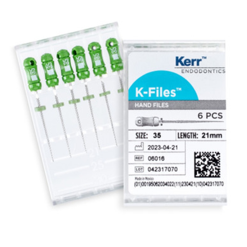 Kerr K-Files 21mm Size 35 Green 6/Pack