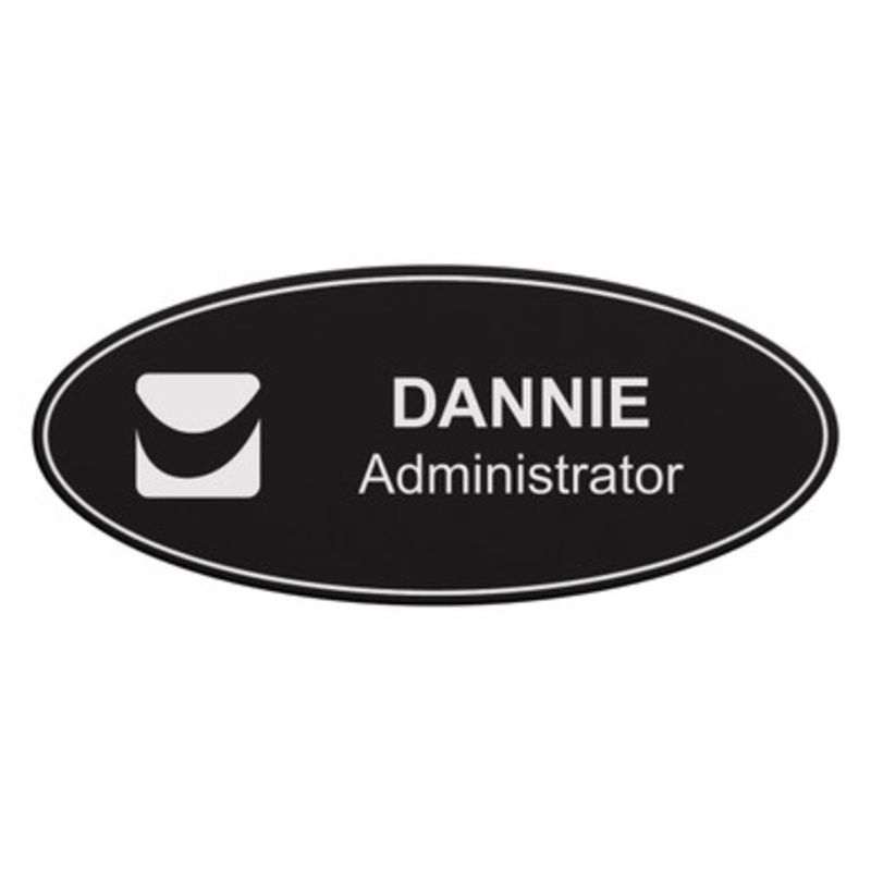 Personalized Oval Black Name Badge