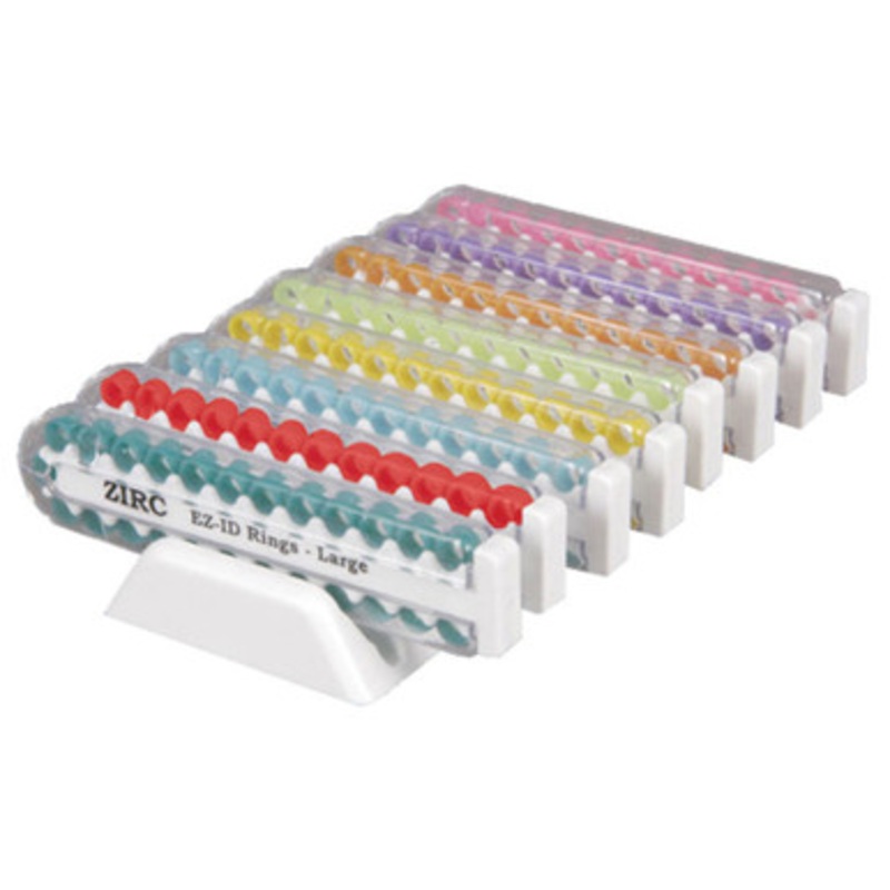 Zirc E-Z ID Rings Assorted Colors 200/Pack