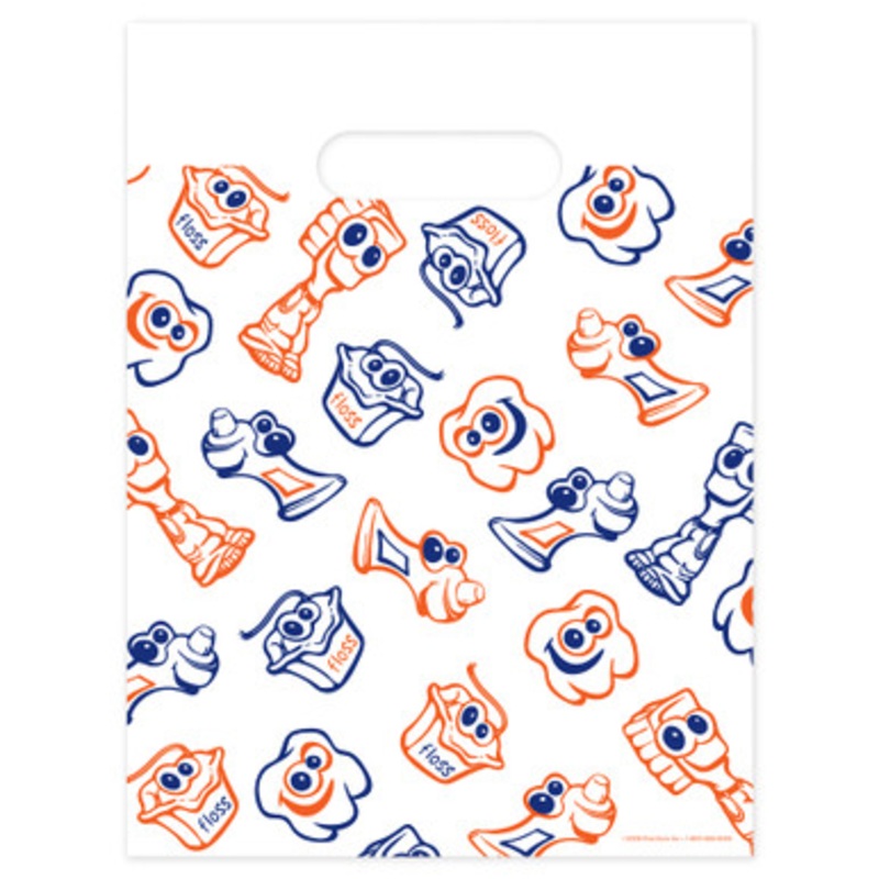 9 x 12 Dental Friends Scatter Print Bags – Bulk 100/Pack