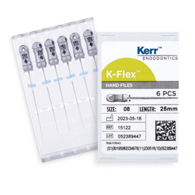 Kerr K-Flex Files 25mm Size 08 Gray 6/Pack