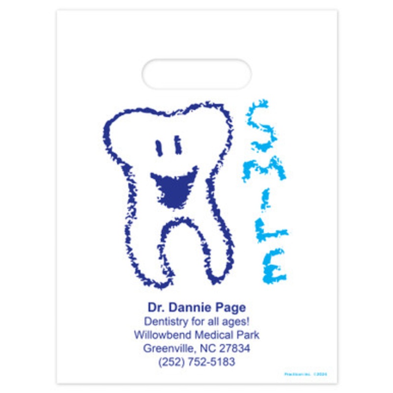 9 x 12 Smile Tooth Personalized Bags 500/Pack