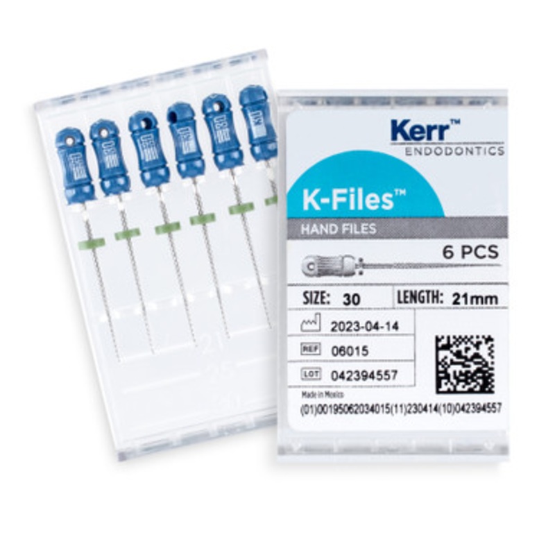 K-Files 21mm Size 30 Blue 6/Pack