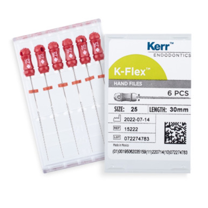 Kerr K-Flex Files 30mm Size 25 Red 6/Pack