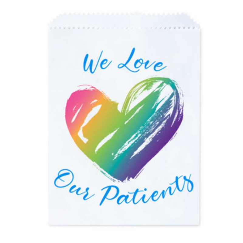 7.5 X 10 We Love Our Patients Paper Bags 100/Pack