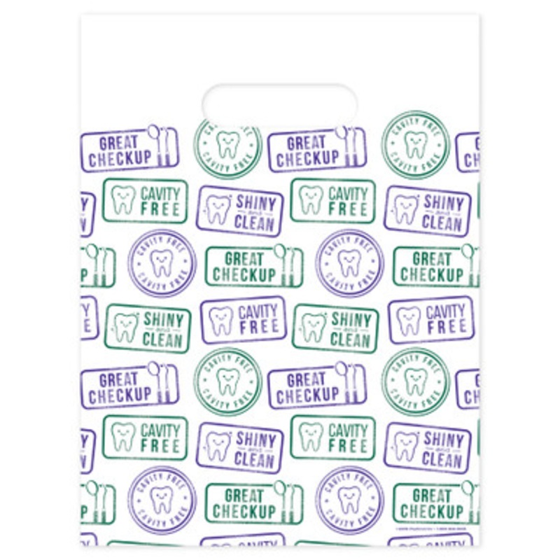 9 x 12 Dental Stamp Scatter Print Bags 100/Pack
