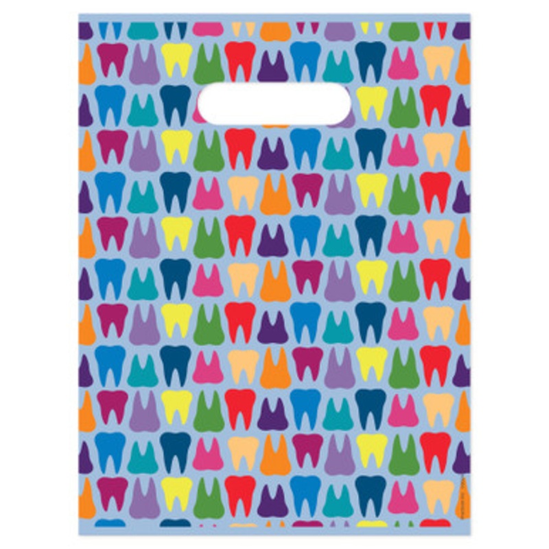9 x 12 Rainbow Teeth Scatter Print Bags 100/Pack