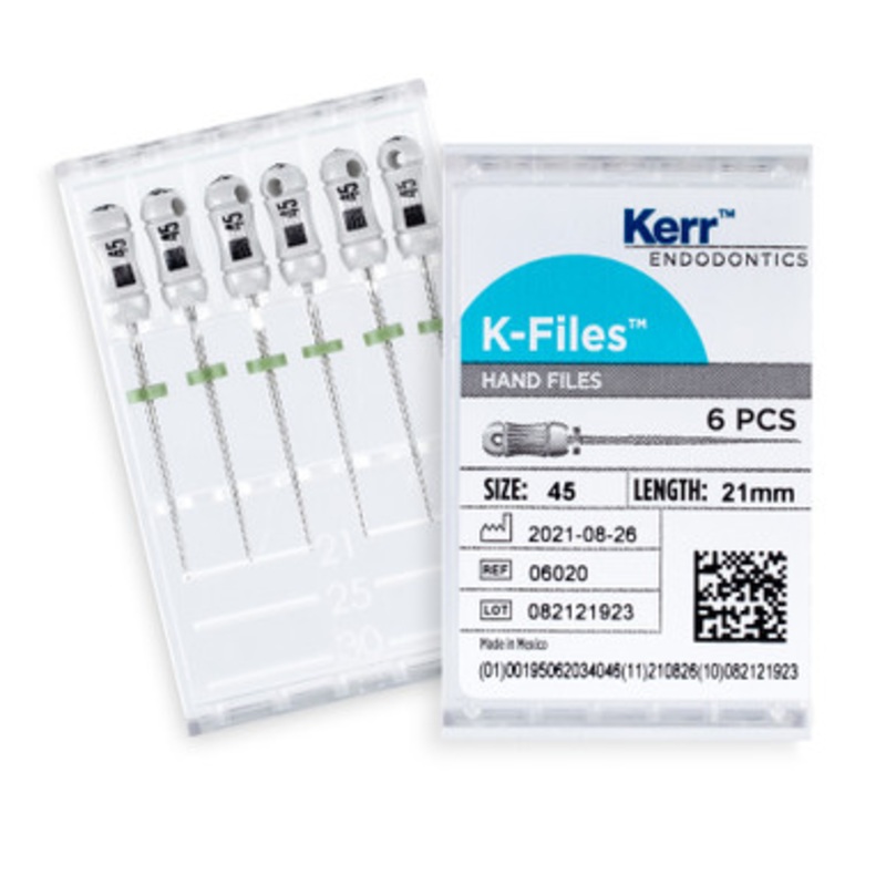 Kerr K-Files 21mm Size 45 White 6/Pack