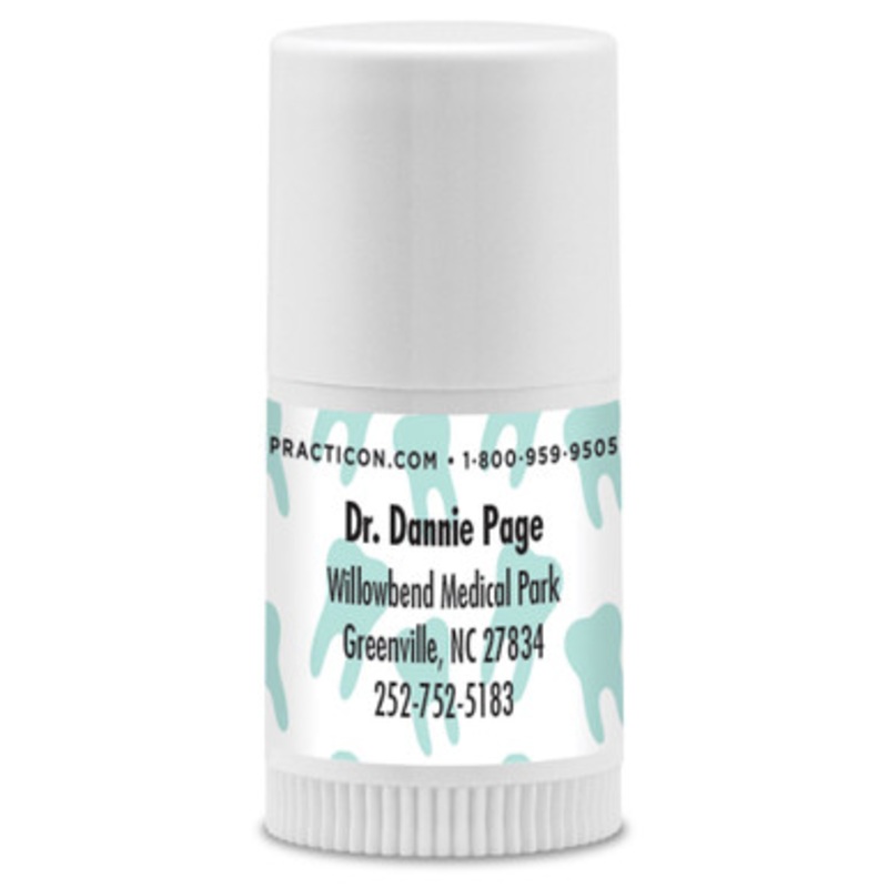 Personalized Tooth Scatter Mini Lip Balms 250/Case