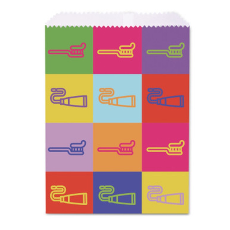 7 x 10 Color Block Supplies Paper Bags 100/Pack