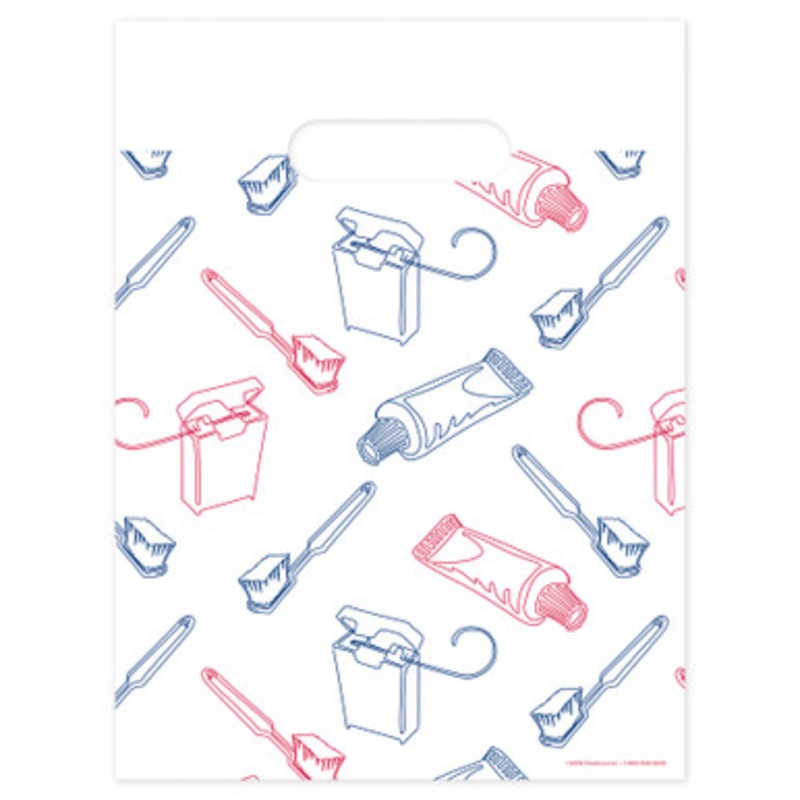 9 x 12 Brush Paste Floss Scatter Print Bags 100/Pack