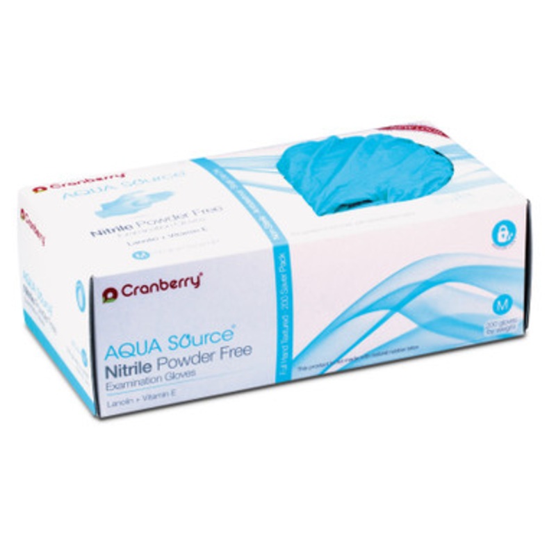Cranberry Aqua Source Powder-Free Nitrile Exam Gloves 200/Box