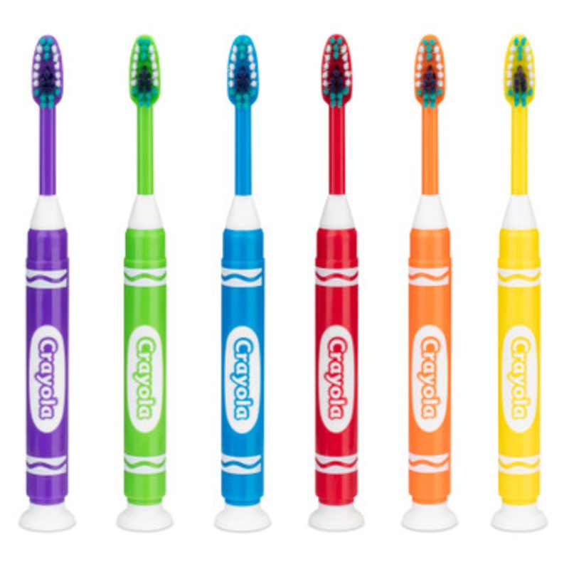 Crayola Marker Suction Cup Soft Child Toothbrushes 12/Pack