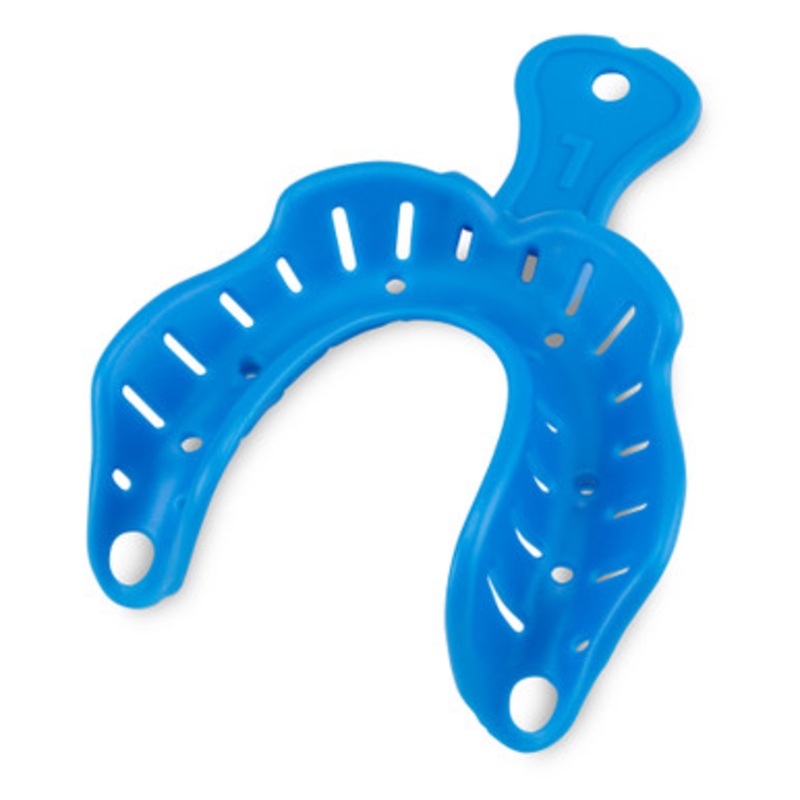 Disposable Edentulous Impression Trays Large (Blue) Lower 12/Pack