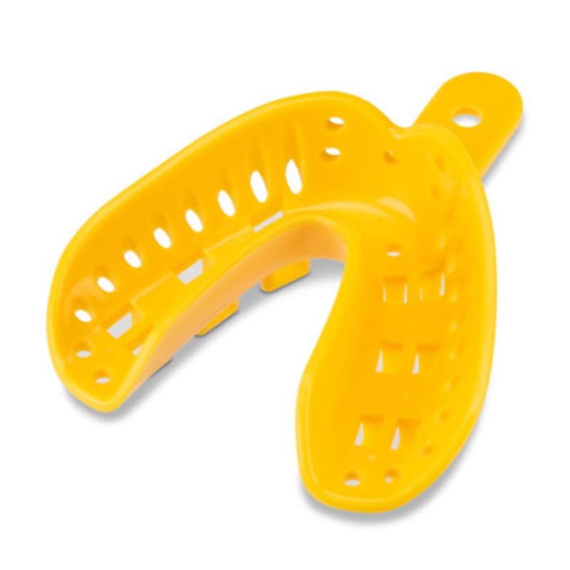 Excellent-Lock Disposable Ortho Impression Trays Large (Yellow) Lower 50/Pack