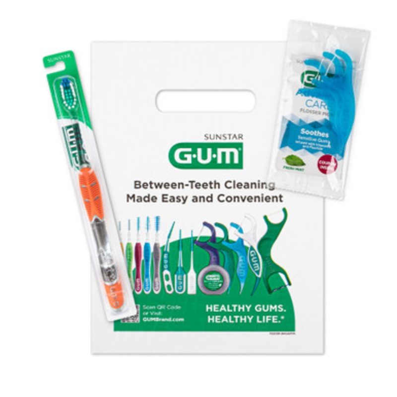 GUM Technique Complete Care Premium Toothbrush Kit with Flossers 144/Pack