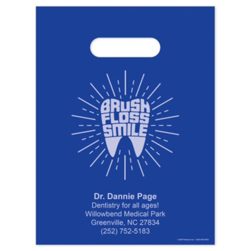 9 x 12 Brush Floss Smile F Personalized Bags 500/Pack