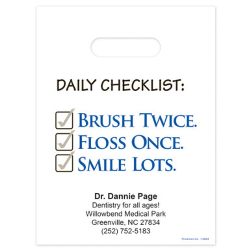 9 x 12 Daily Checklist Personalized Bags 500/Pack