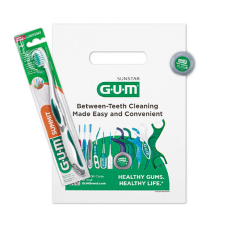 GUM Summit+ Premium Toothbrush Kit with Floss 144/Pack