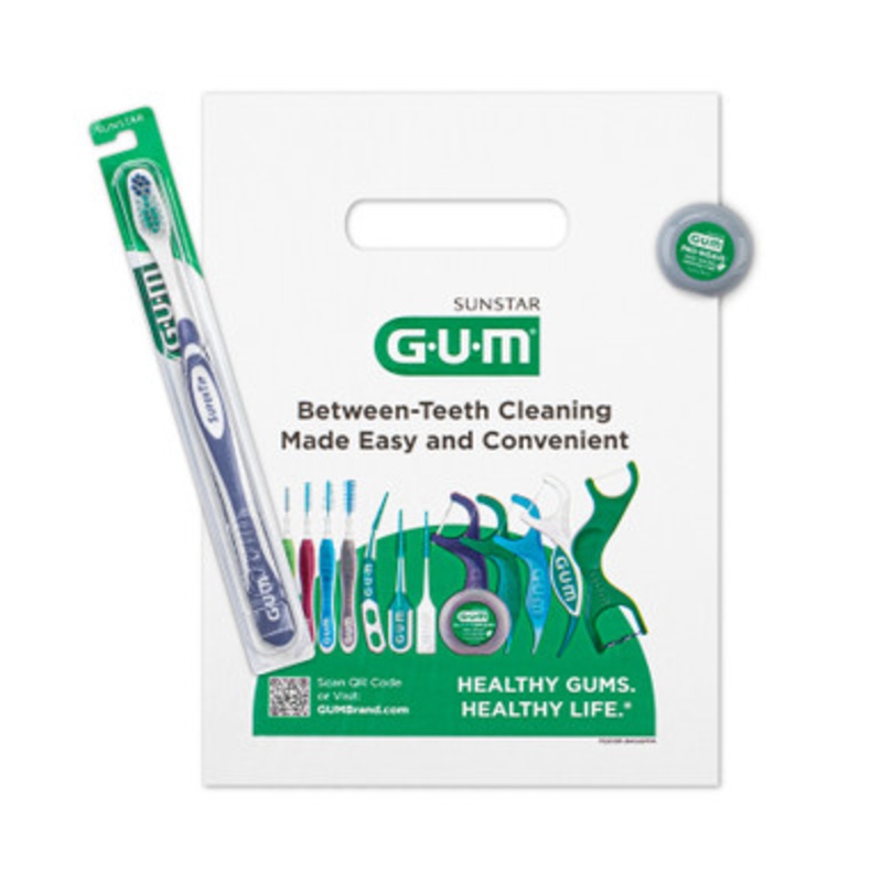 GUM Super Tip Premium Toothbrush Kit with Floss 144/Pack