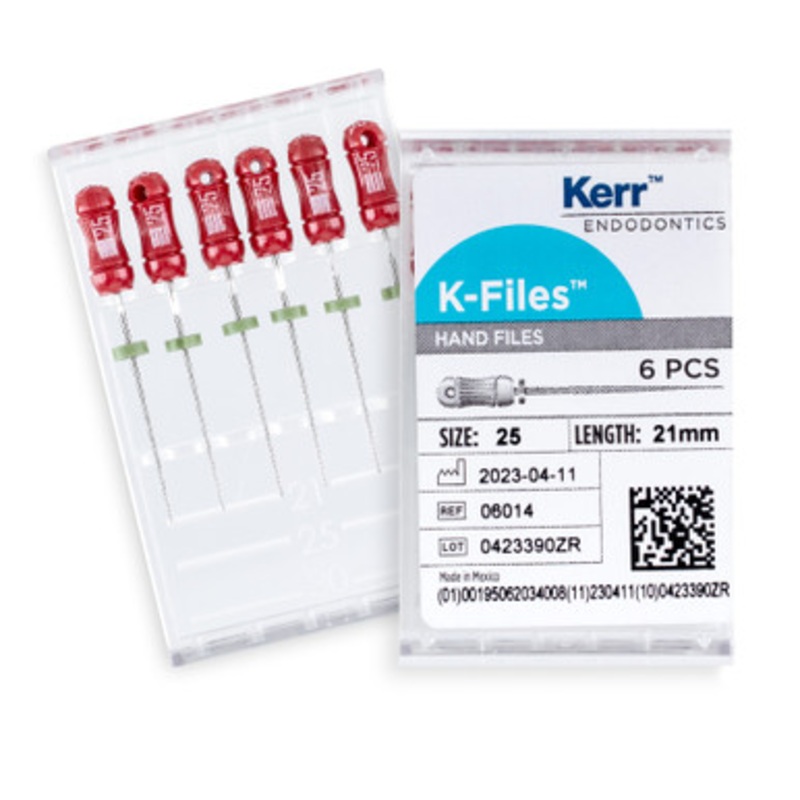 Kerr K-Files 21mm Size 25 Red 6/Pack