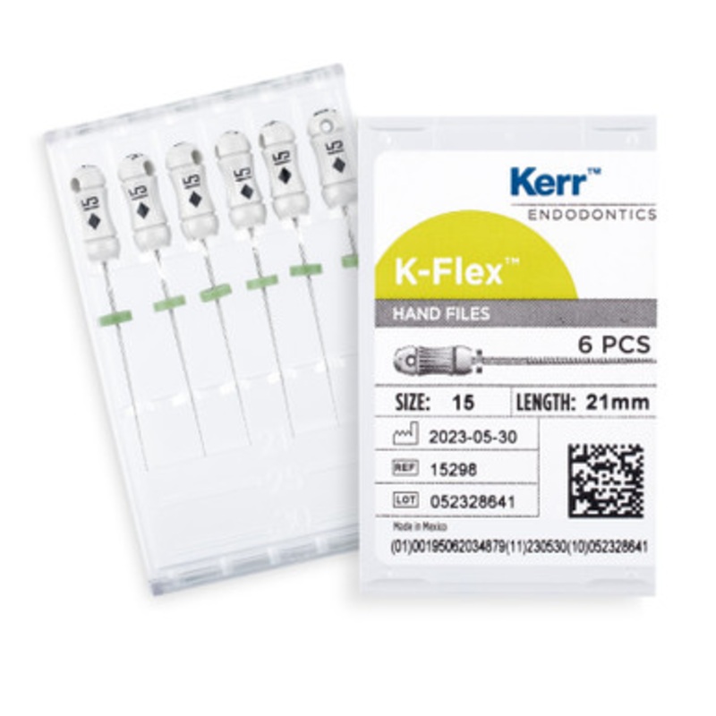 Kerr K-Flex Files 21mm Size 15 White 6/Pack