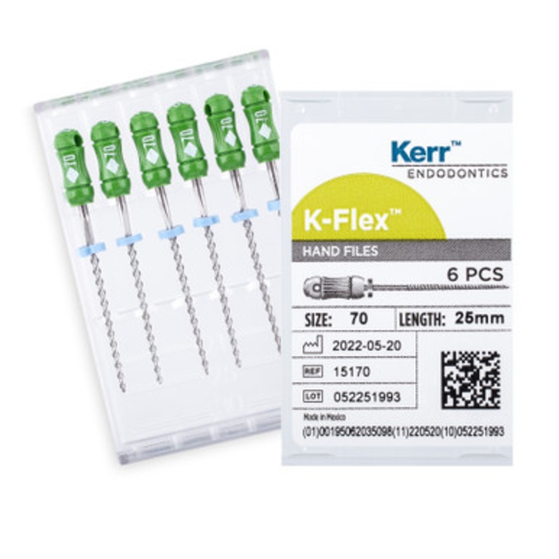 Kerr K-Flex Files 25mm Size 70 Green 6/Pack