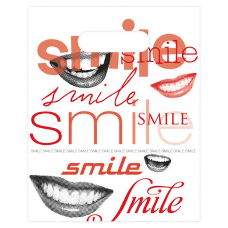 8 x 10 Bright Smiles Scatter Print Bags – Bulk 100/Pack