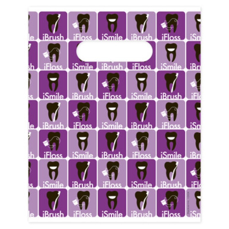 8 x 10 iBrush iFloss iSmile Scatter Print Bags 100/Pack