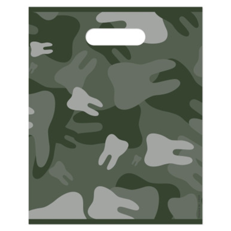 8 x 10 Tooth Camo Scatter Print Bags 100/Pack