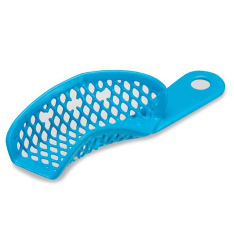 CTrays Metal Impression Trays Ur, Ll (Blue) Quadrant 12/Pack
