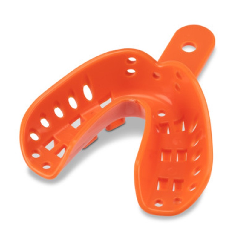 Excellent-Lock Disposable Ortho Impression Trays Pedo Medium (Orange ) Lower 50/Pack