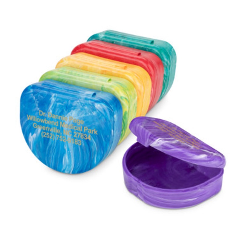 Personalized Marbled-Color Retainer Cases 24/Pack