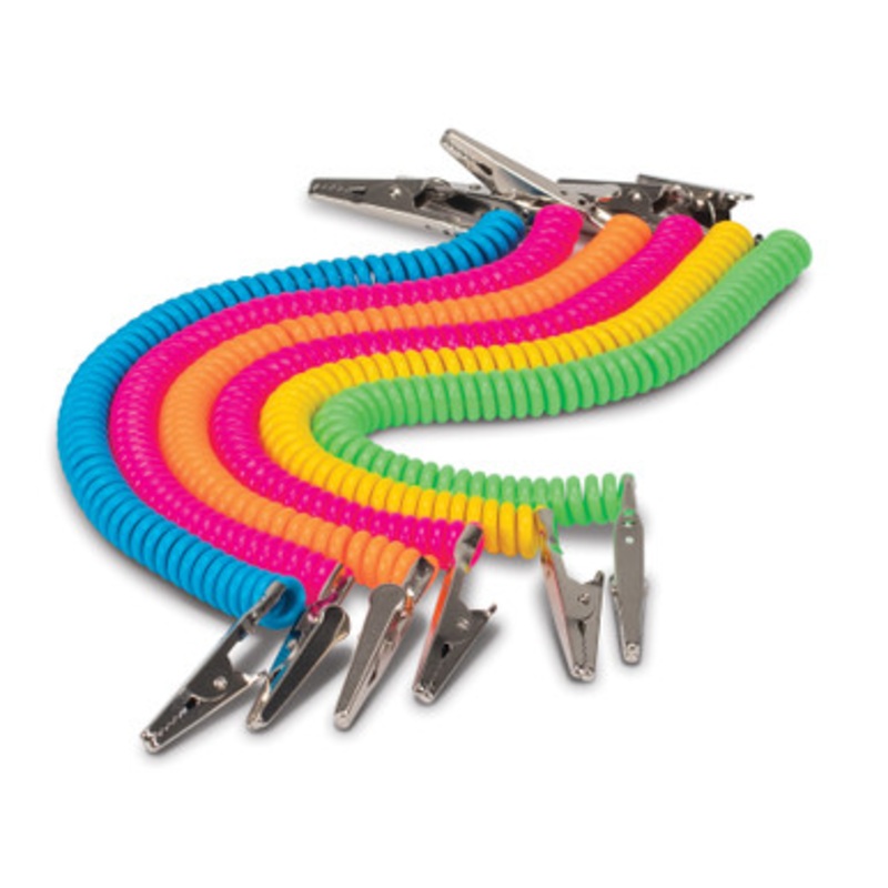 Super Neon Coil Bib Holders 6/Pack