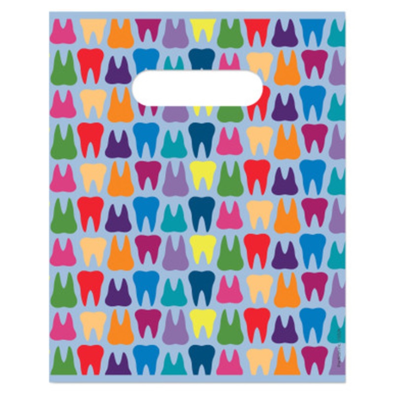 8 x 10 Rainbow Teeth Scatter Print Bags 100/Pack