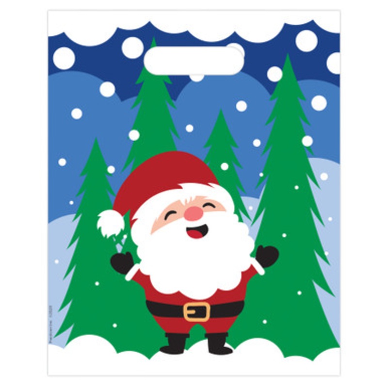 8 x 10 Snowy Santa Bags 100/Pack